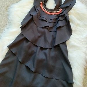 Grey tiered ruffle dress
